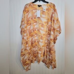 Rogue Abstract Kimono in Rust, Peach & Cream NWT Size 1X
